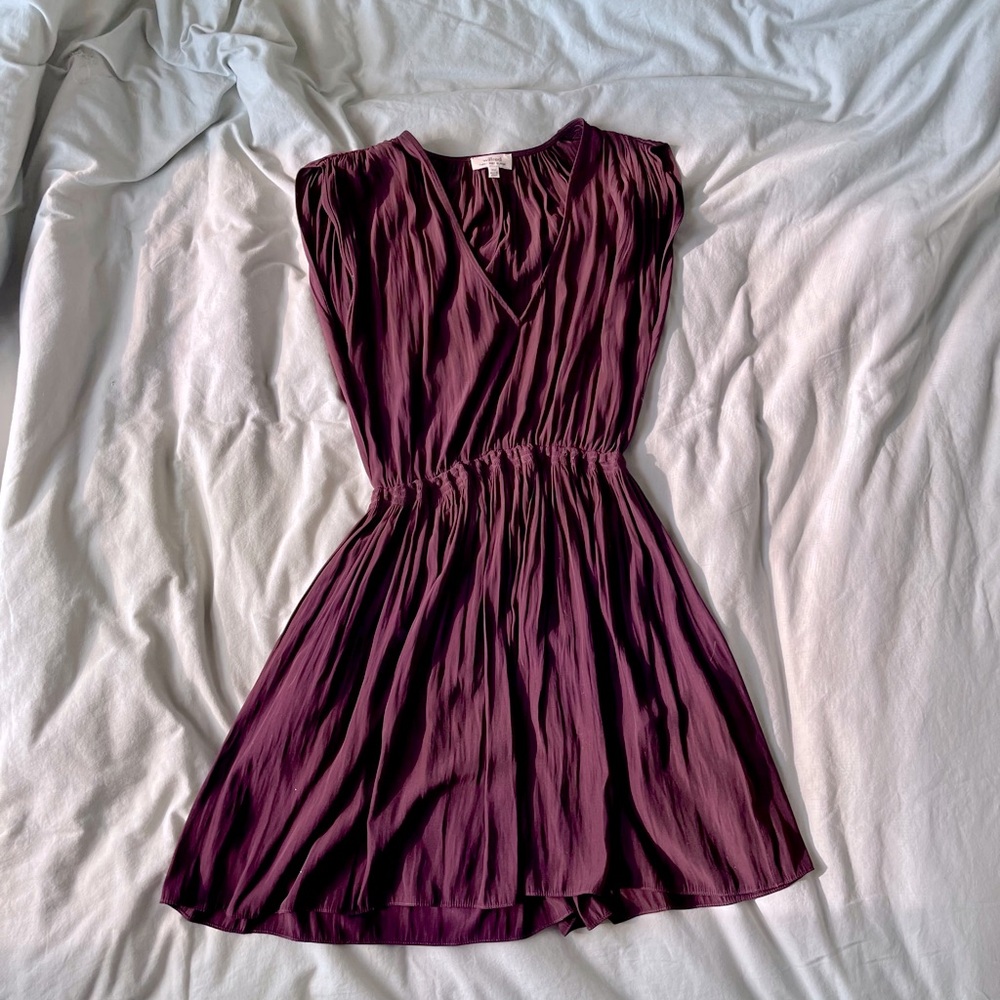 Wilfred Burgundy V-neck Dress XXS
